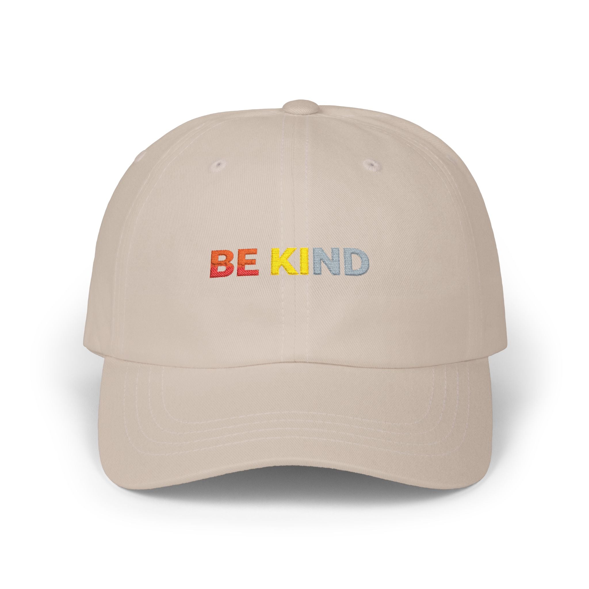 Be Kind Embroidered  Cap — Rainbow Positive Message Baseball Hat