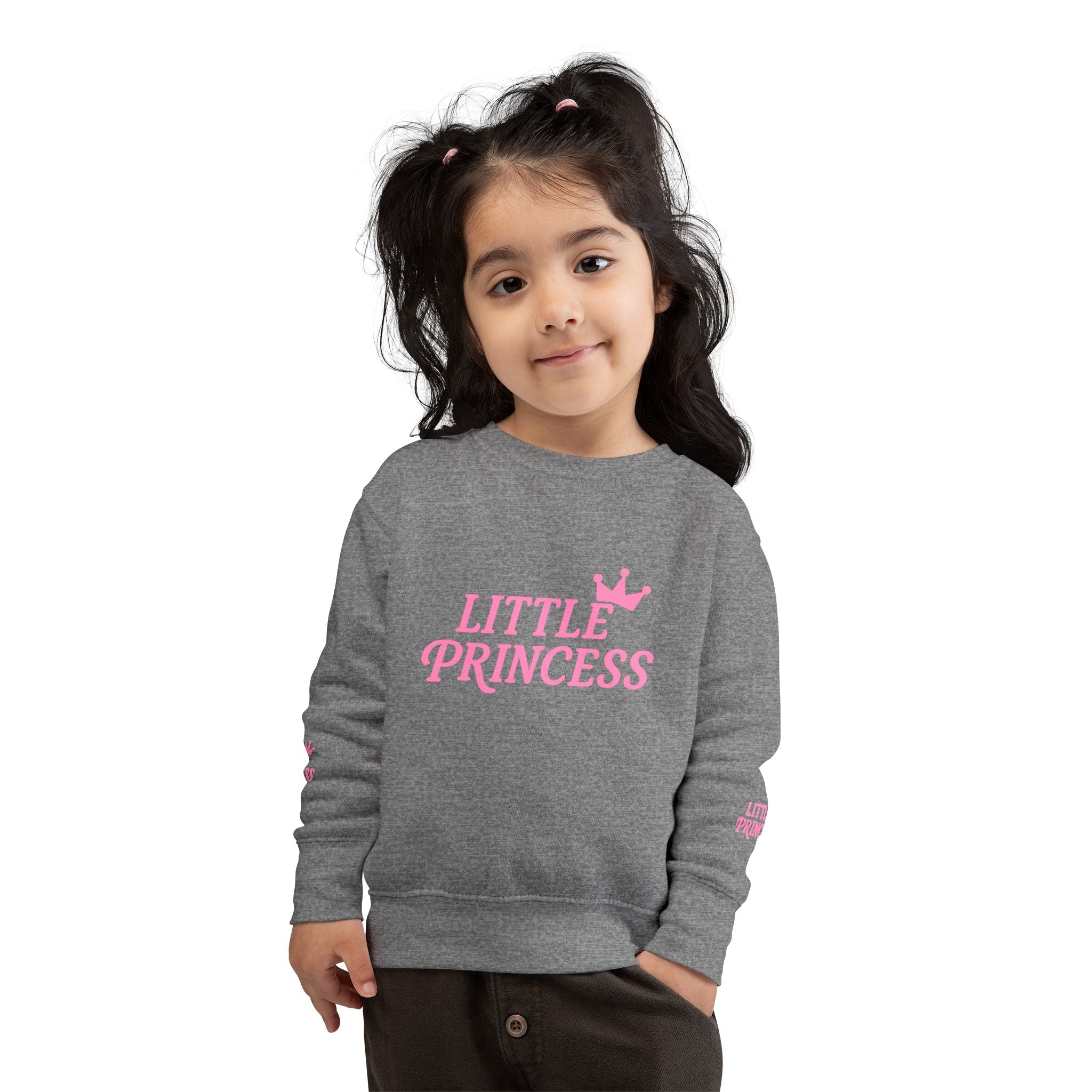 Little Princess Toddler Sweatshirt - Pink Crown Kids Crewneck
