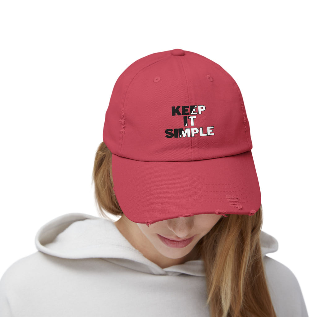 Keep It Simple Distressed Baseball Cap