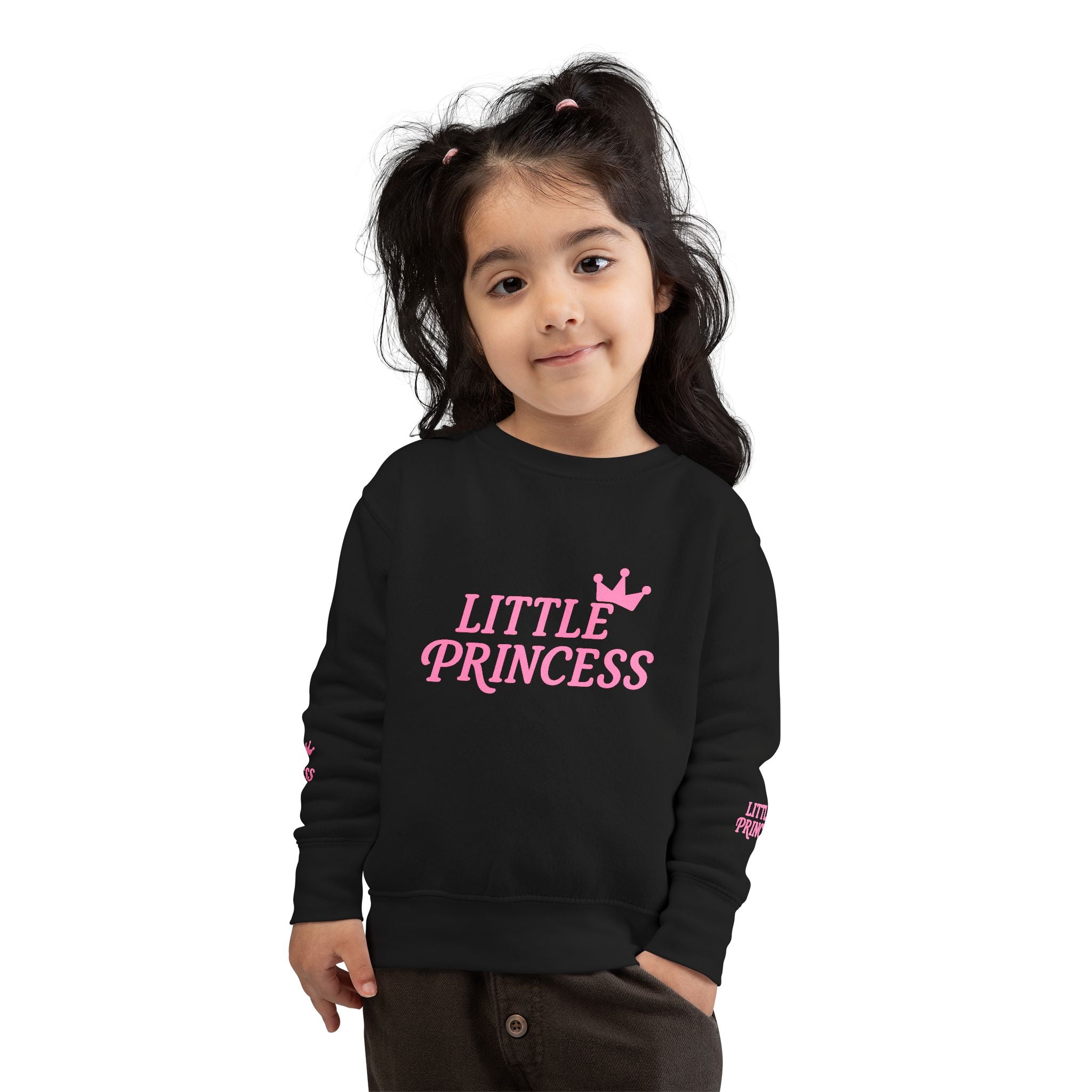 Little Princess Toddler Sweatshirt - Pink Crown Kids Crewneck