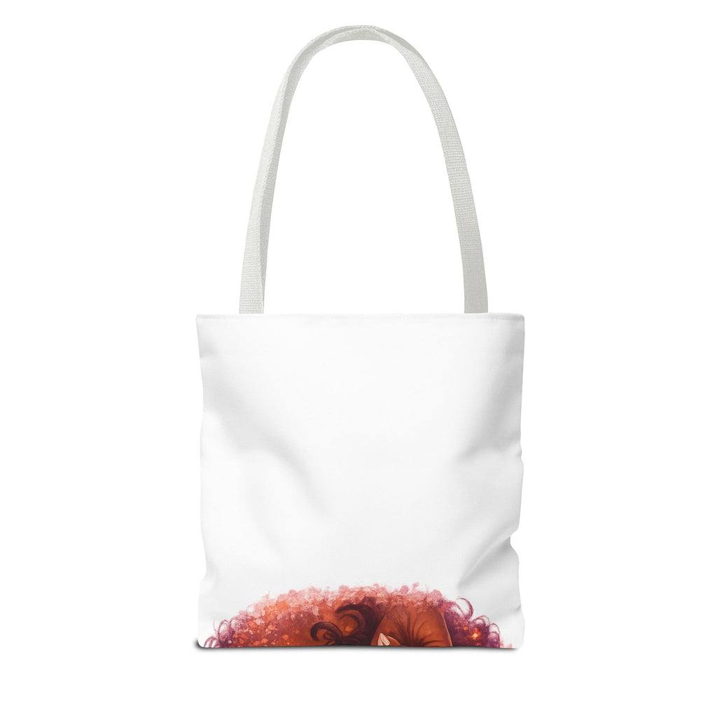 Curly Girl Pop-Art Tote — Cute Lollipop Portrait Beach & Everyday Bag