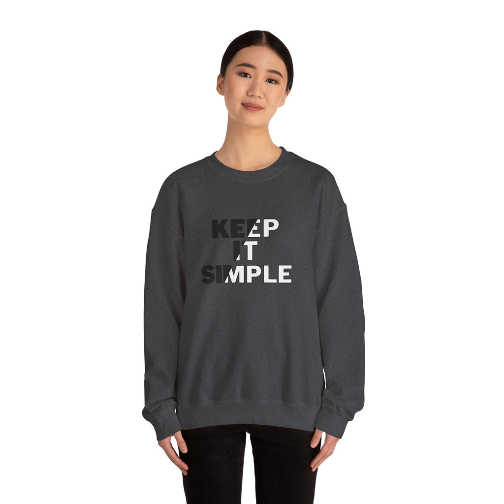 Crewneck Sweatshirt - "Keep It Simple" Minimalist Graphic