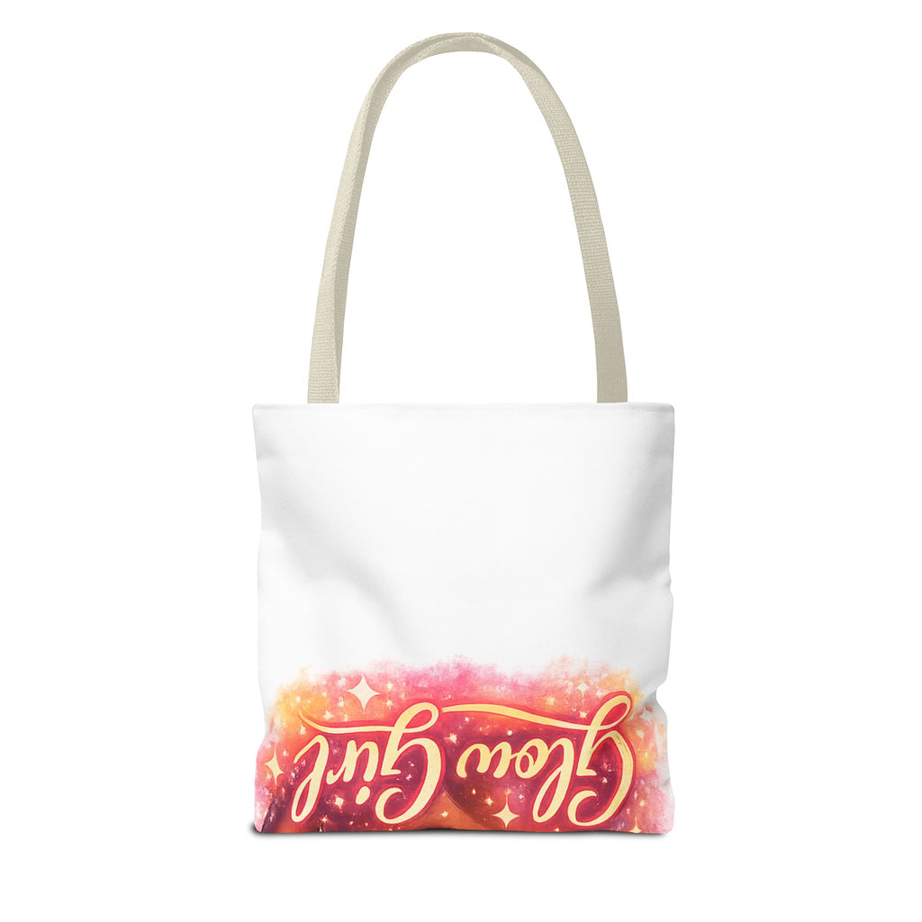 Glam Girl Tote Bag — Chic Makeup Portrait All-Over Print