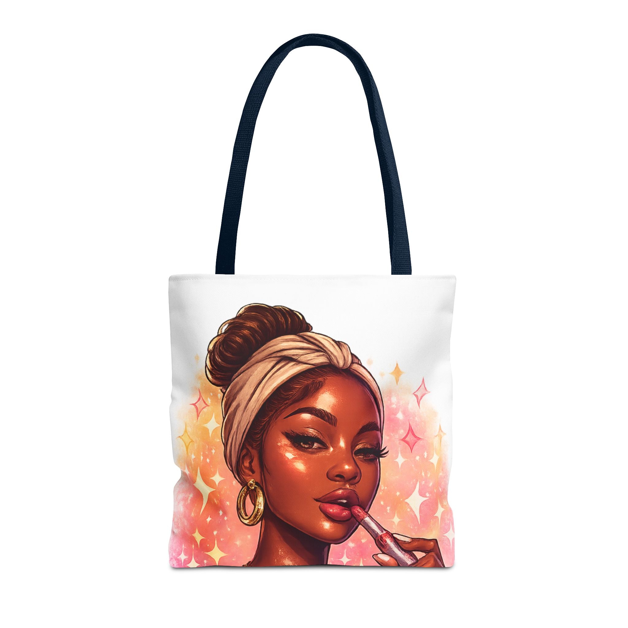 Glam Girl Tote Bag — Chic Makeup Portrait All-Over Print