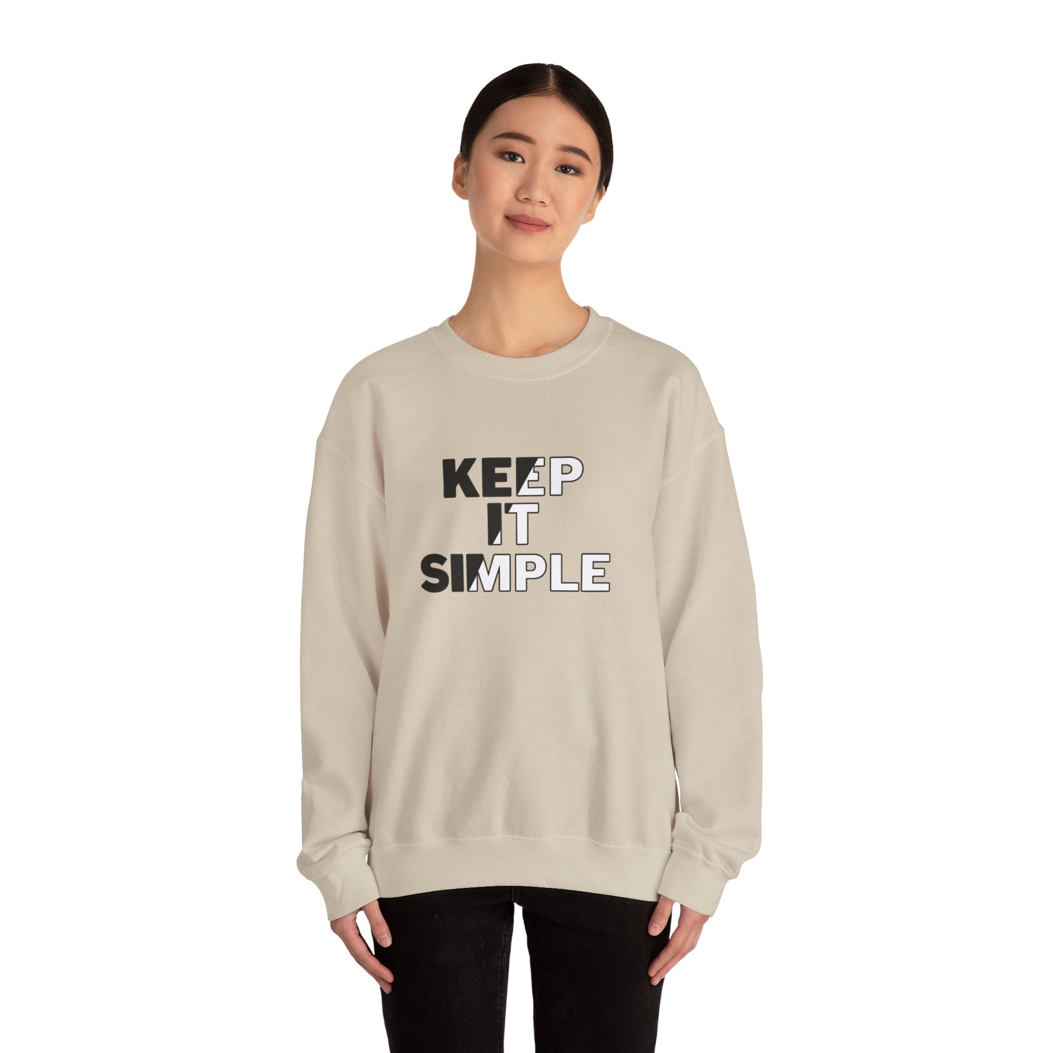 Crewneck Sweatshirt - "Keep It Simple" Minimalist Graphic