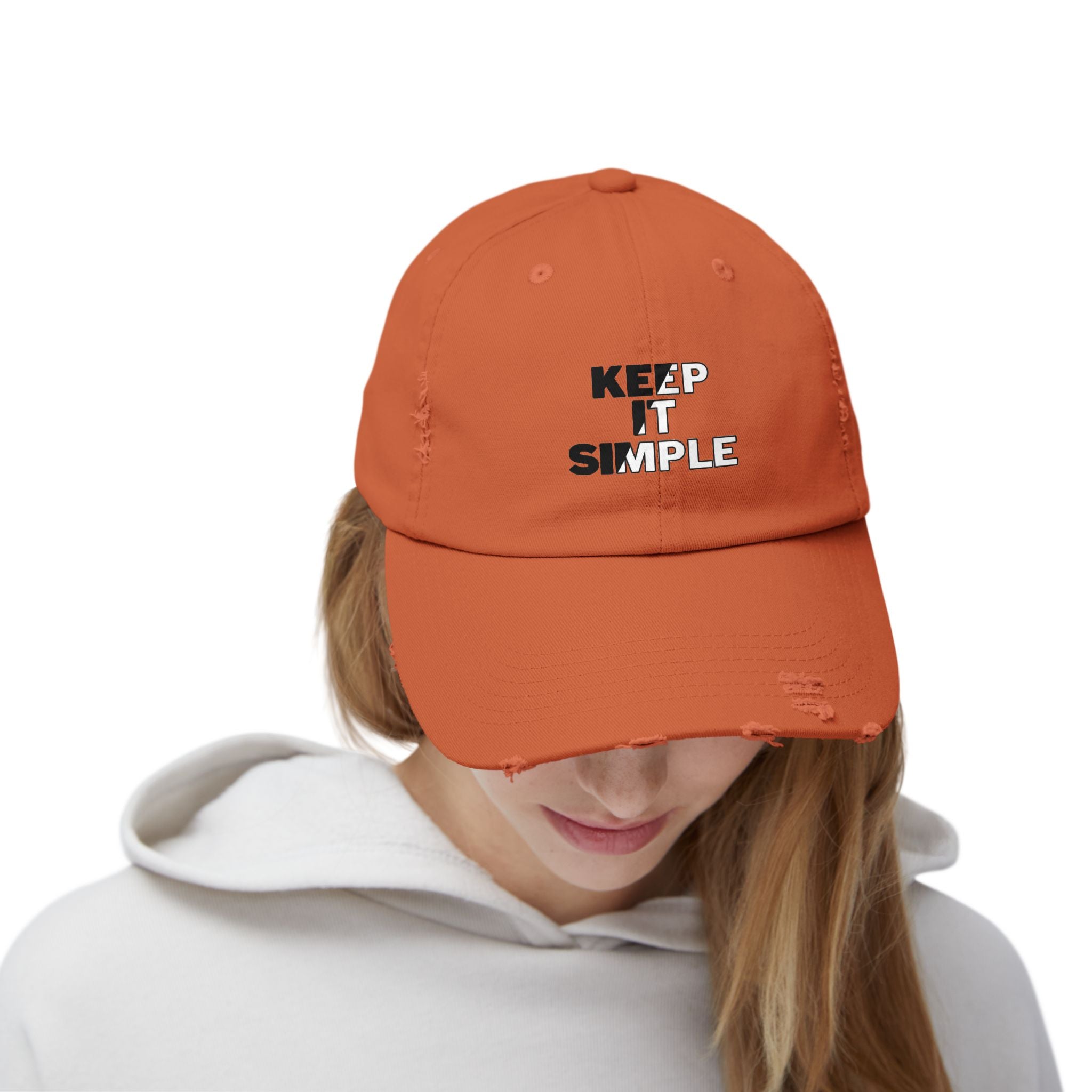 Keep It Simple Distressed Baseball Cap
