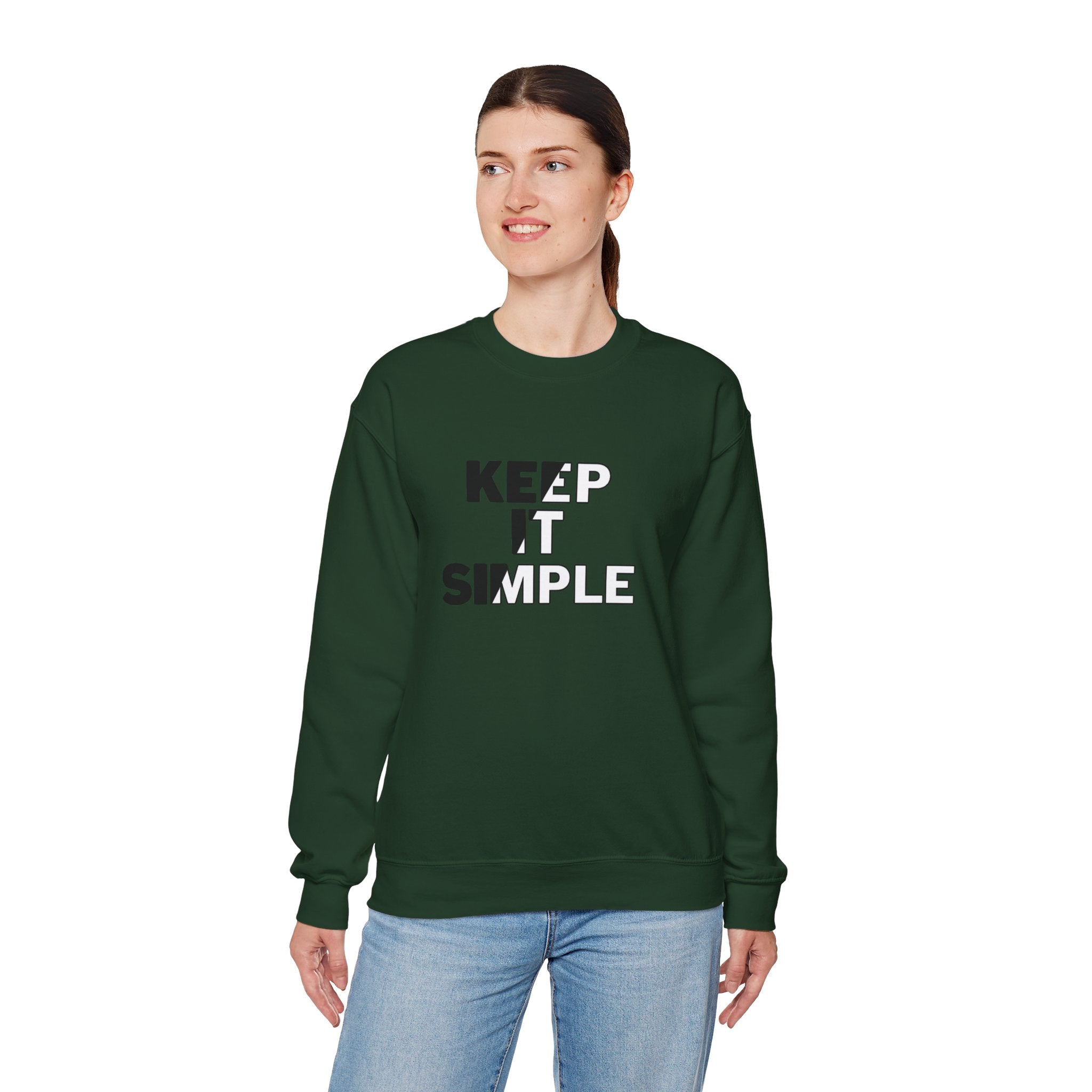 Crewneck Sweatshirt - "Keep It Simple" Minimalist Graphic