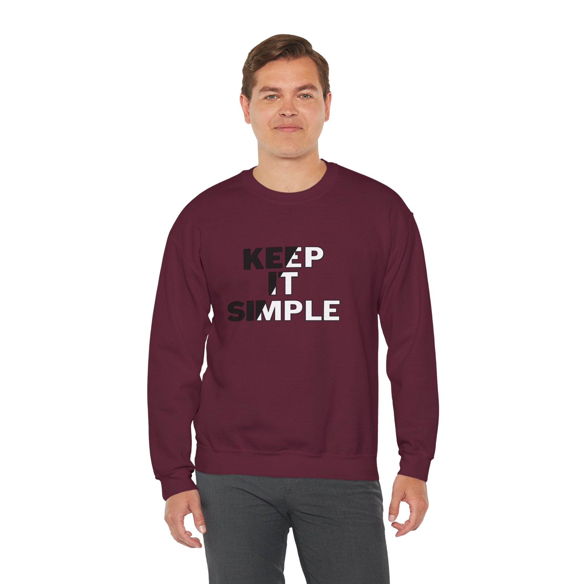 Crewneck Sweatshirt - "Keep It Simple" Minimalist Graphic