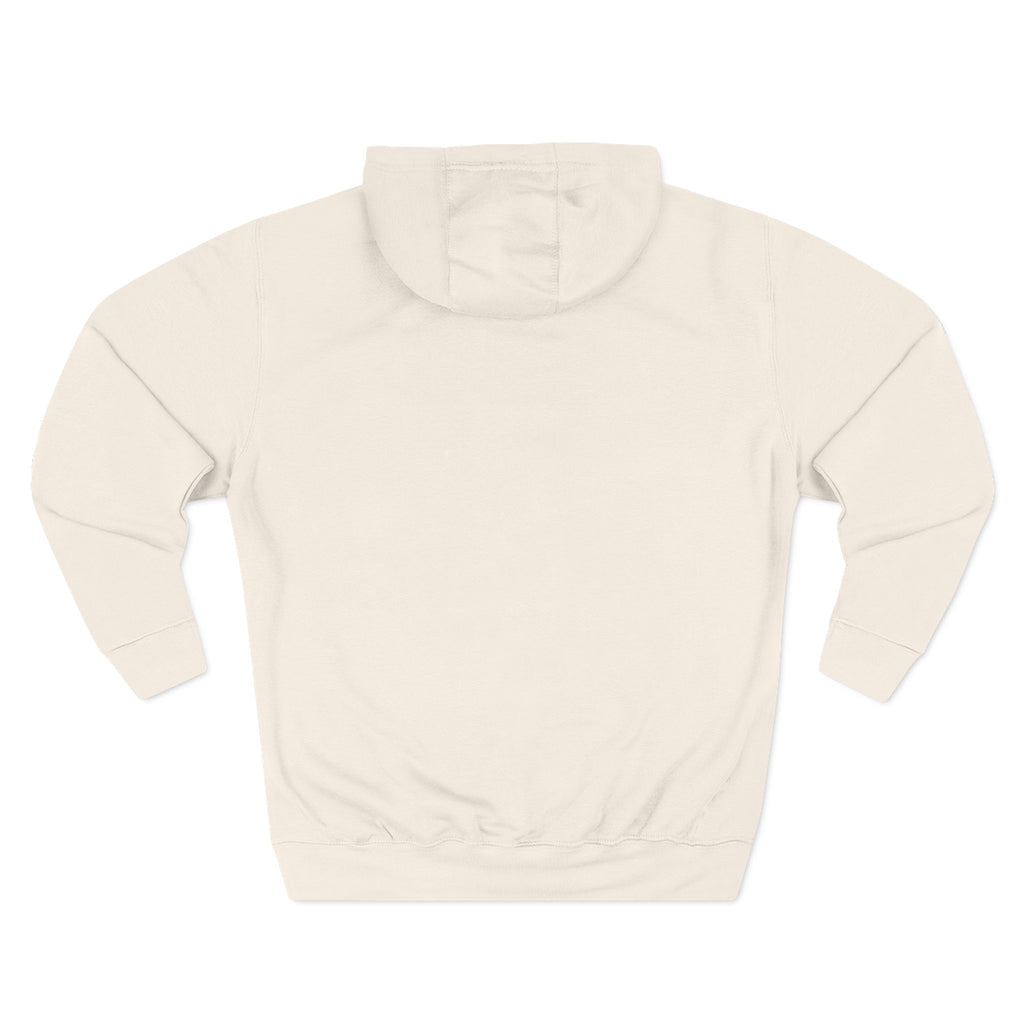 Three-Panel Hoodie — Minimal Vertical Text Design (Outstanding)