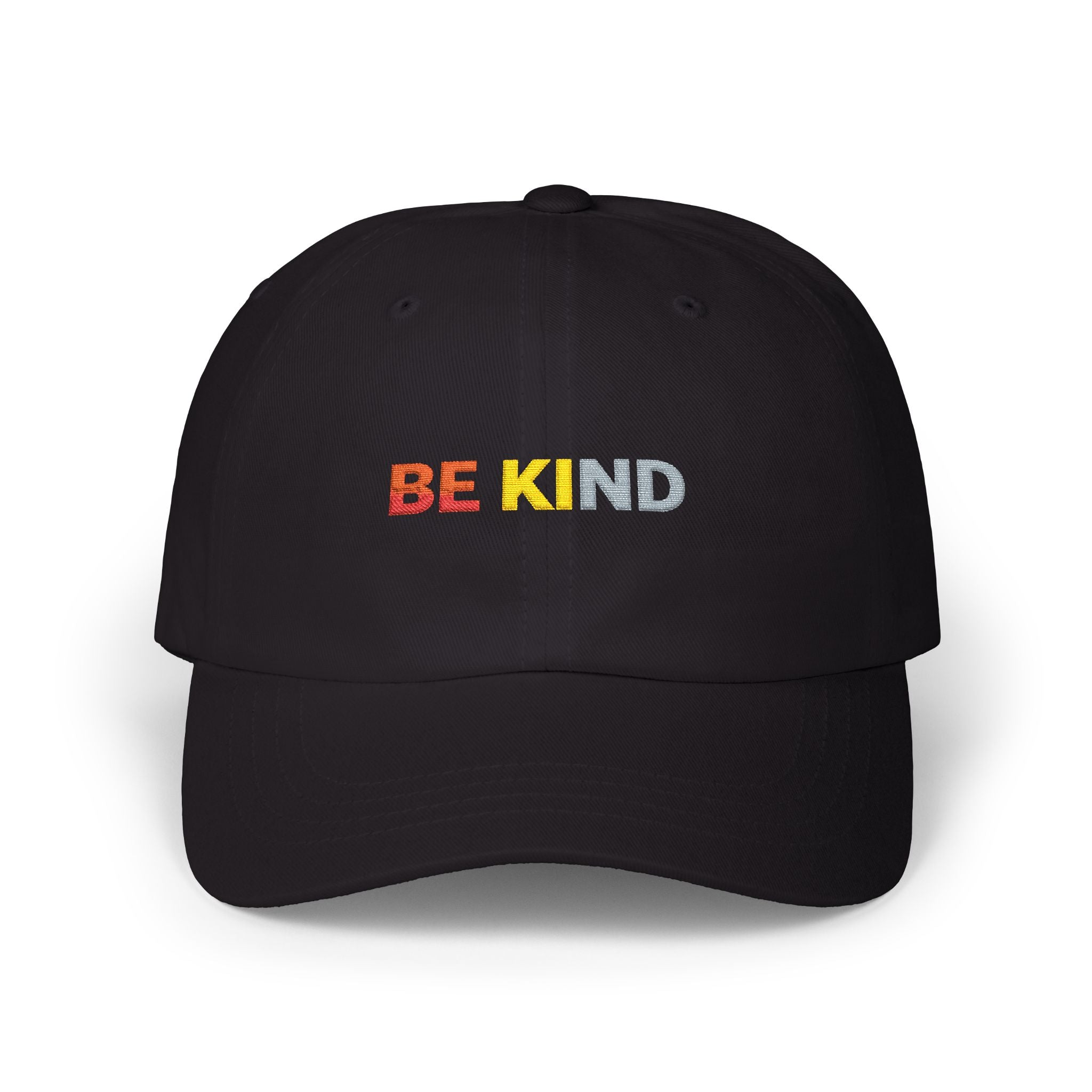 Be Kind Embroidered  Cap — Rainbow Positive Message Baseball Hat