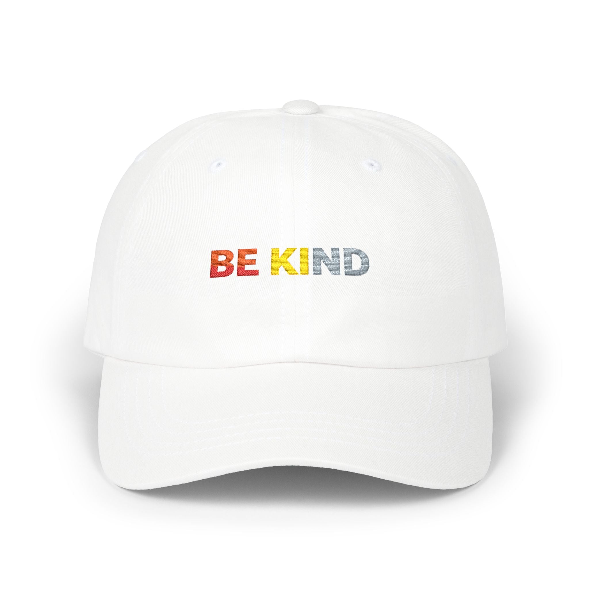 Be Kind Embroidered  Cap — Rainbow Positive Message Baseball Hat