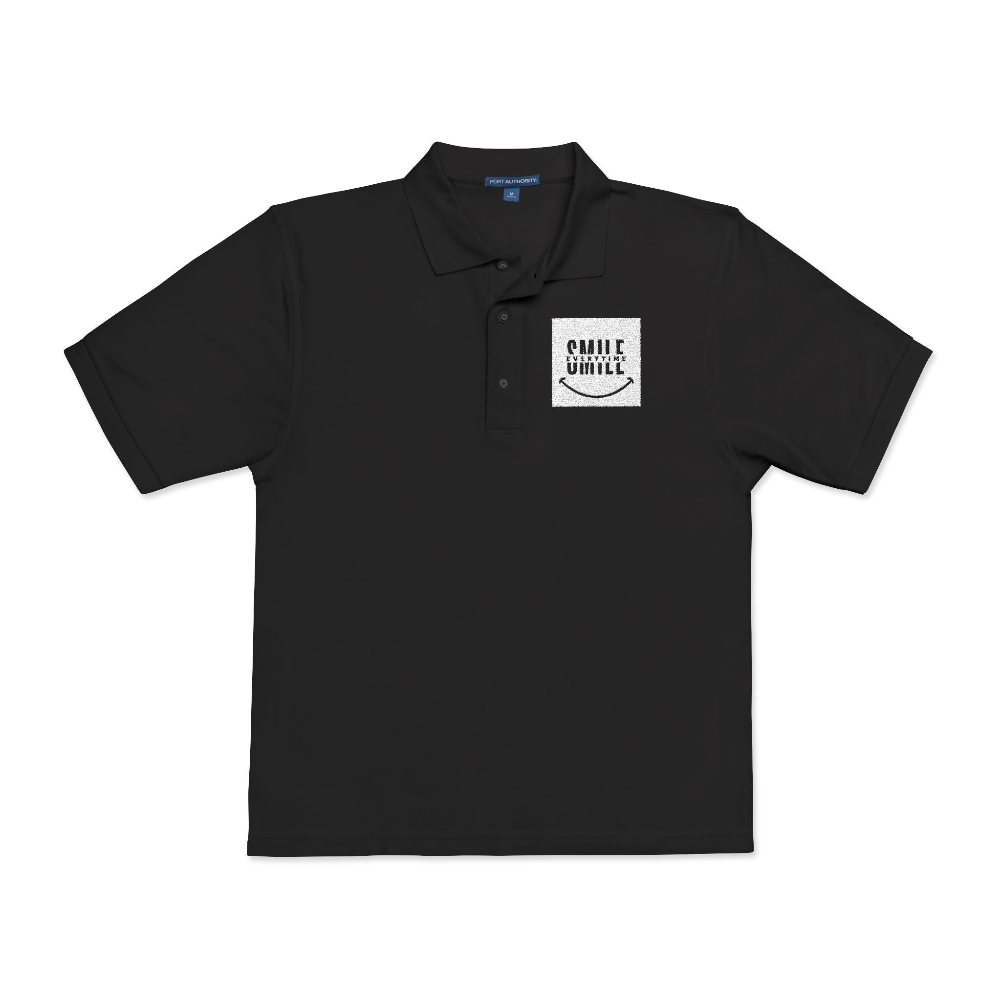 Embroidered ' Smile Everytime ' Polo Shirt - Casual Graphic Workwear