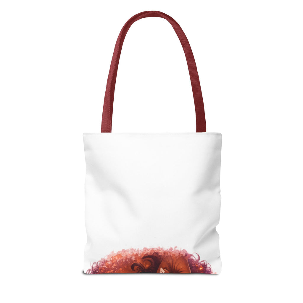 Curly Girl Pop-Art Tote — Cute Lollipop Portrait Beach & Everyday Bag