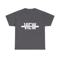 Open Mind, View Different T-Shirt — Bold Graphic Tee with 'VIEW' Text Stripe