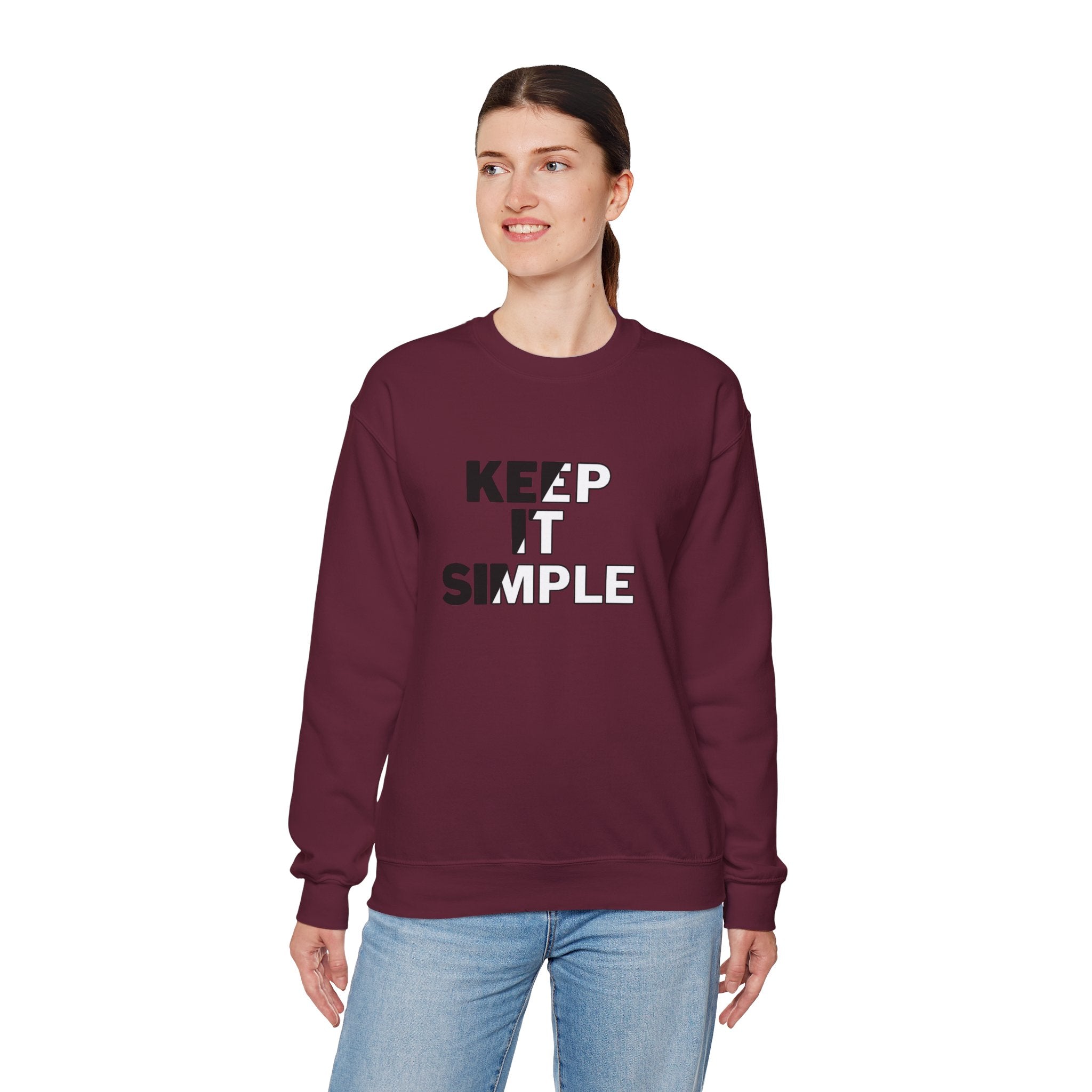 Crewneck Sweatshirt - "Keep It Simple" Minimalist Graphic