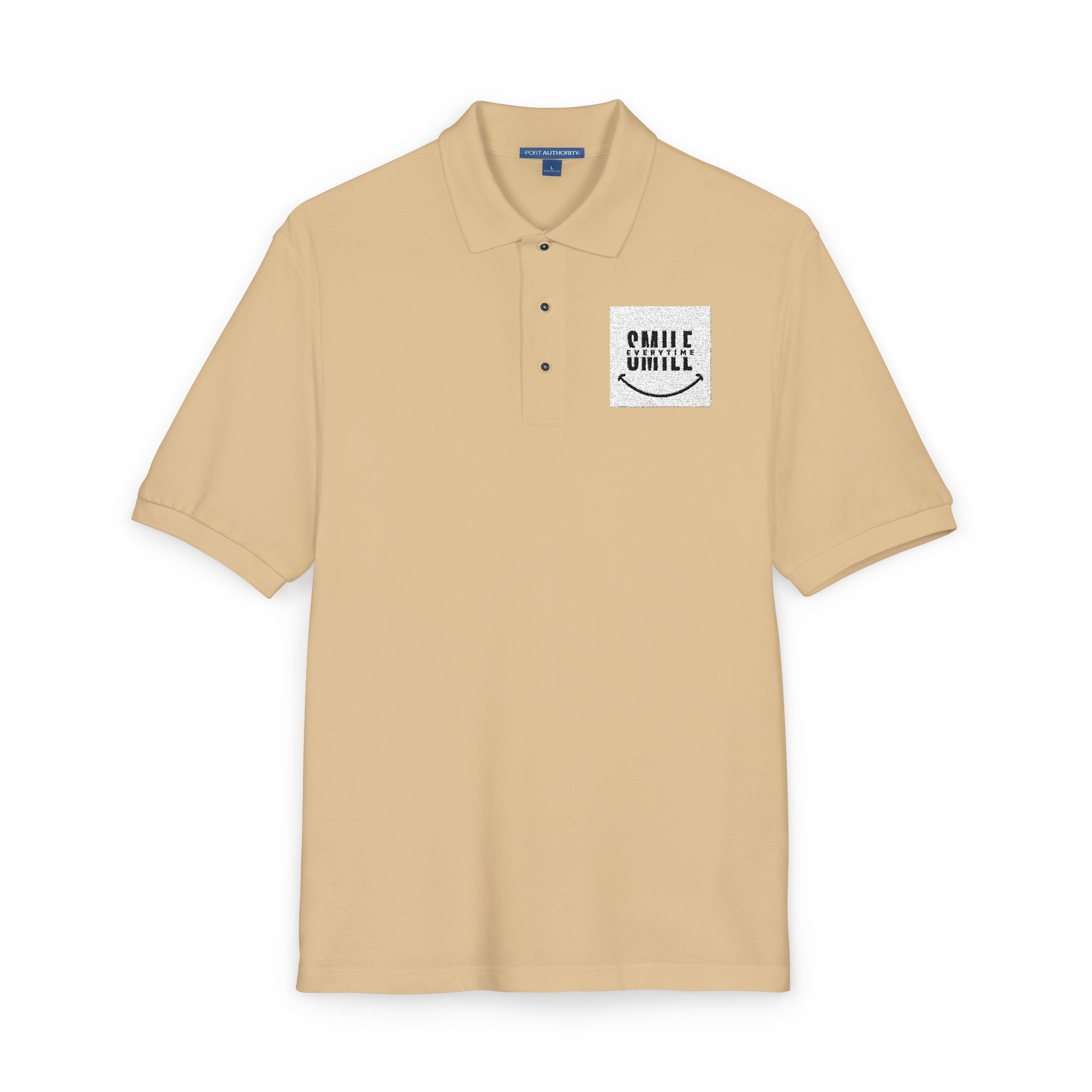 Embroidered ' Smile Everytime ' Polo Shirt - Casual Graphic Workwear