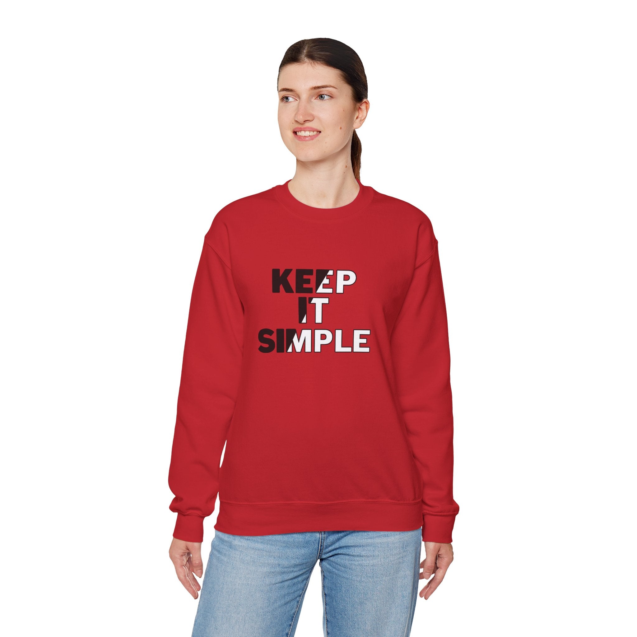 Crewneck Sweatshirt - "Keep It Simple" Minimalist Graphic