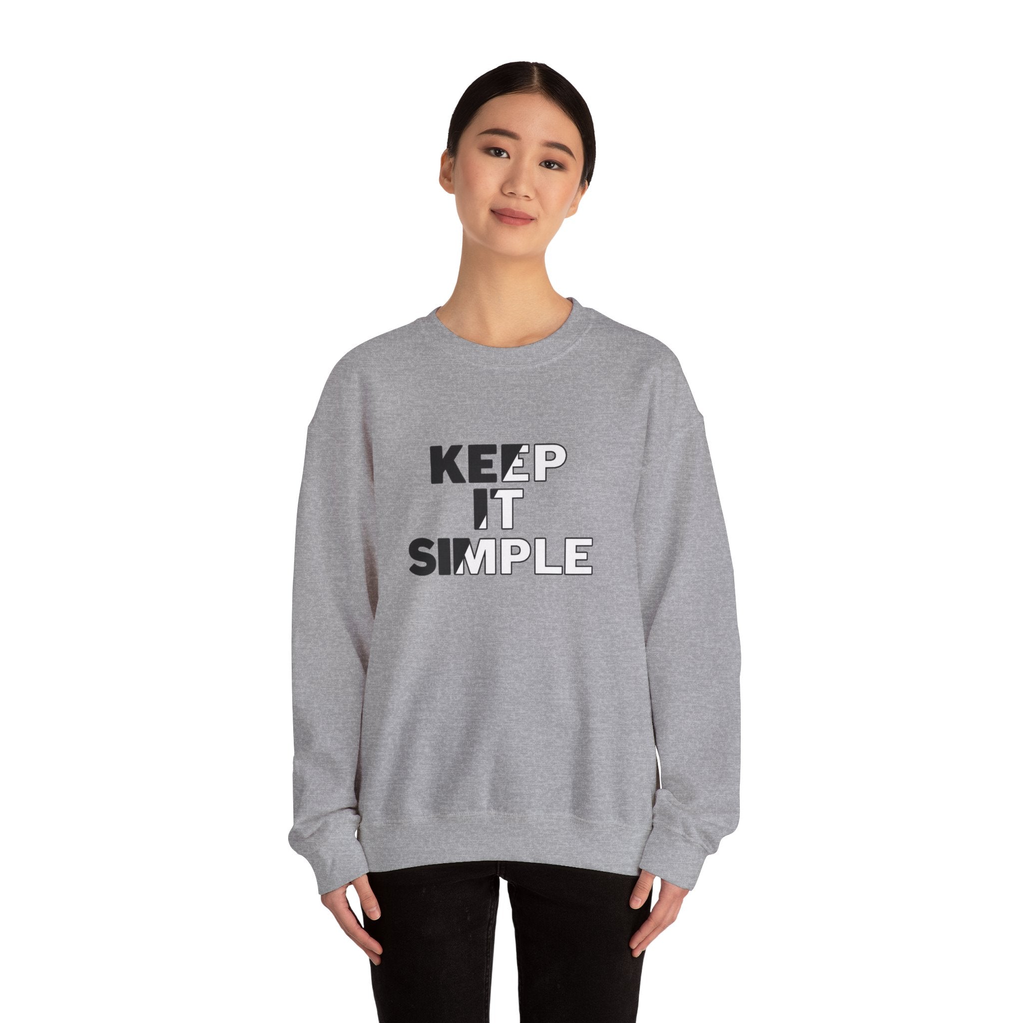 Crewneck Sweatshirt - "Keep It Simple" Minimalist Graphic