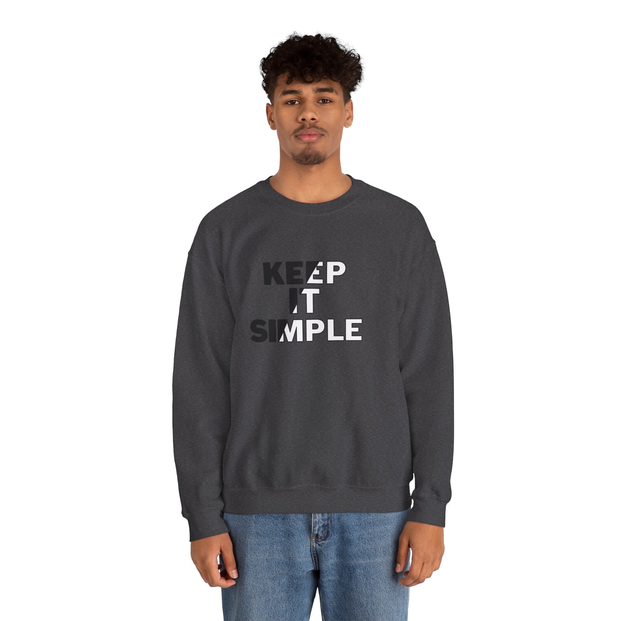 Crewneck Sweatshirt - "Keep It Simple" Minimalist Graphic