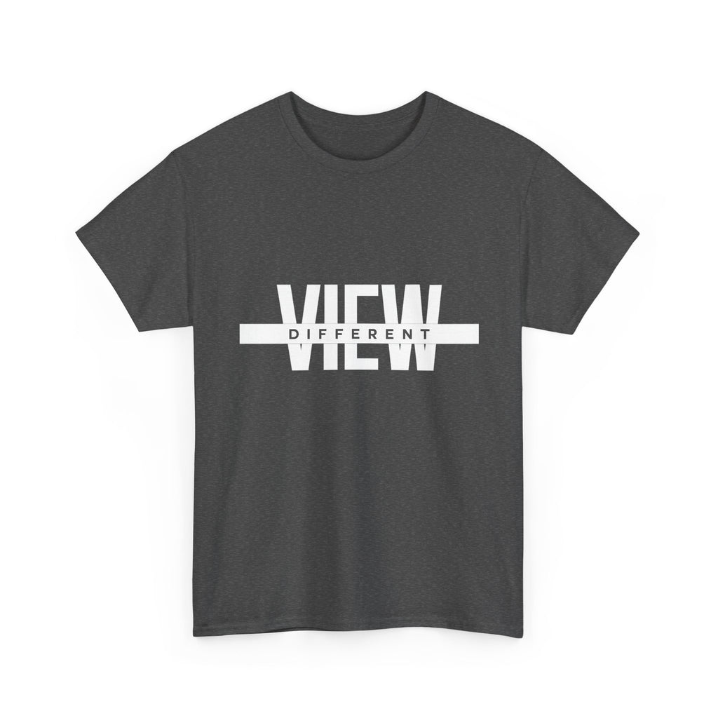 Open Mind, View Different T-Shirt — Bold Graphic Tee with 'VIEW' Text Stripe
