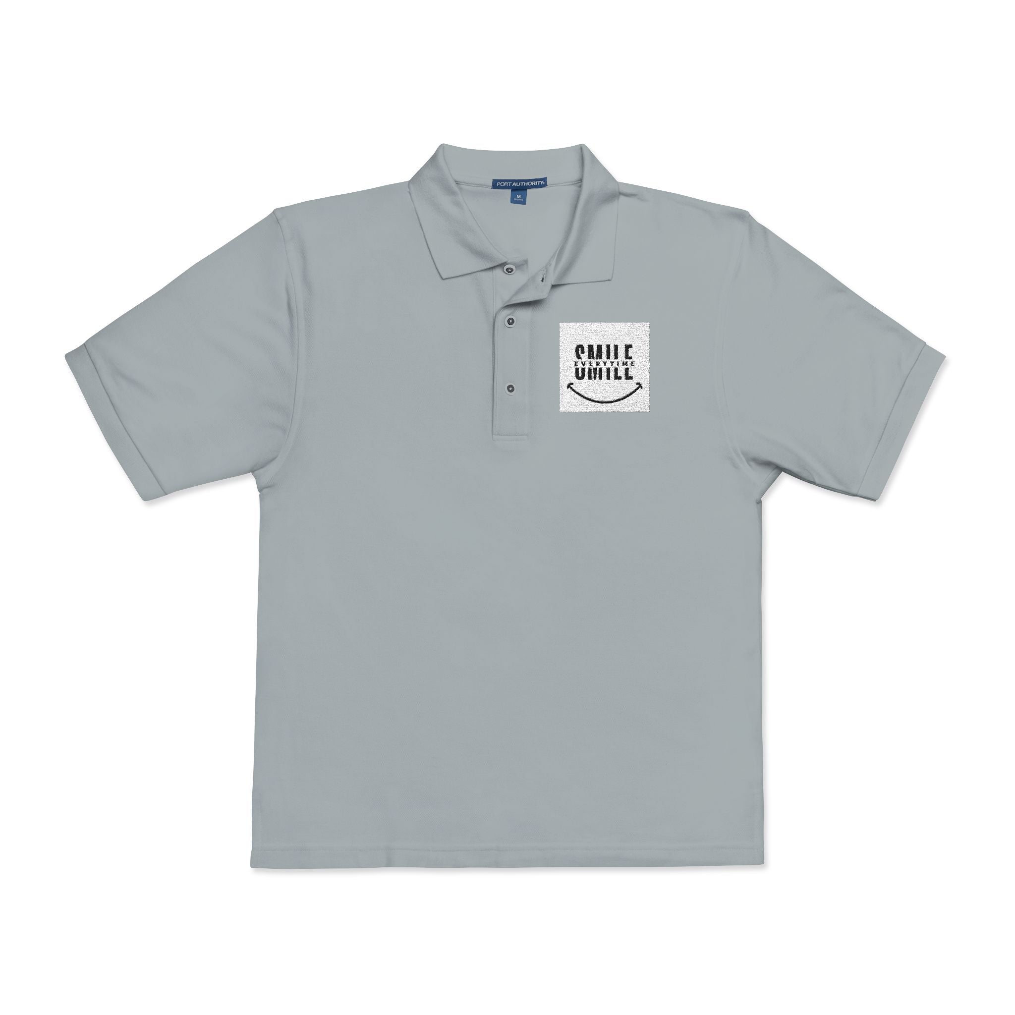 Embroidered ' Smile Everytime ' Polo Shirt - Casual Graphic Workwear
