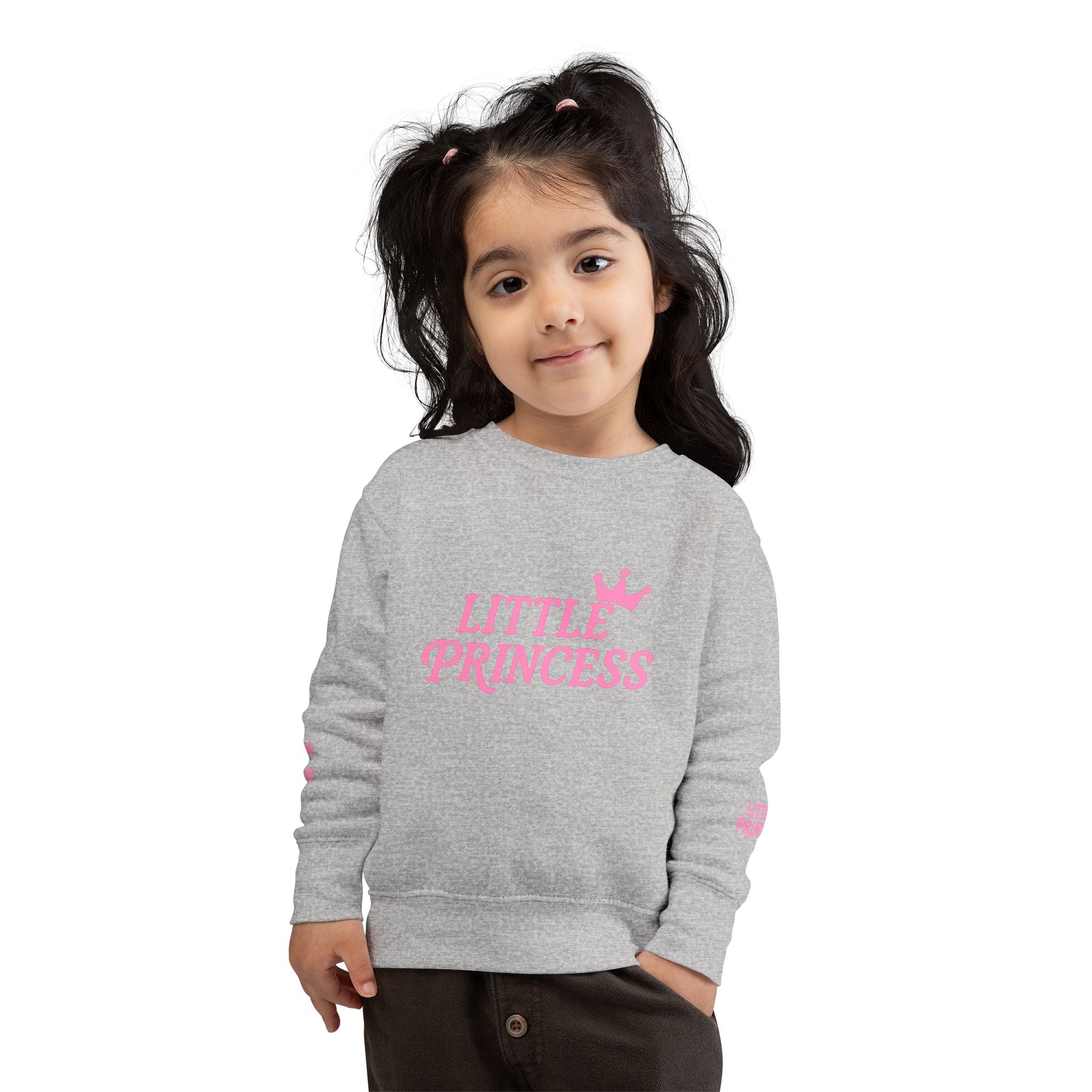 Little Princess Toddler Sweatshirt - Pink Crown Kids Crewneck
