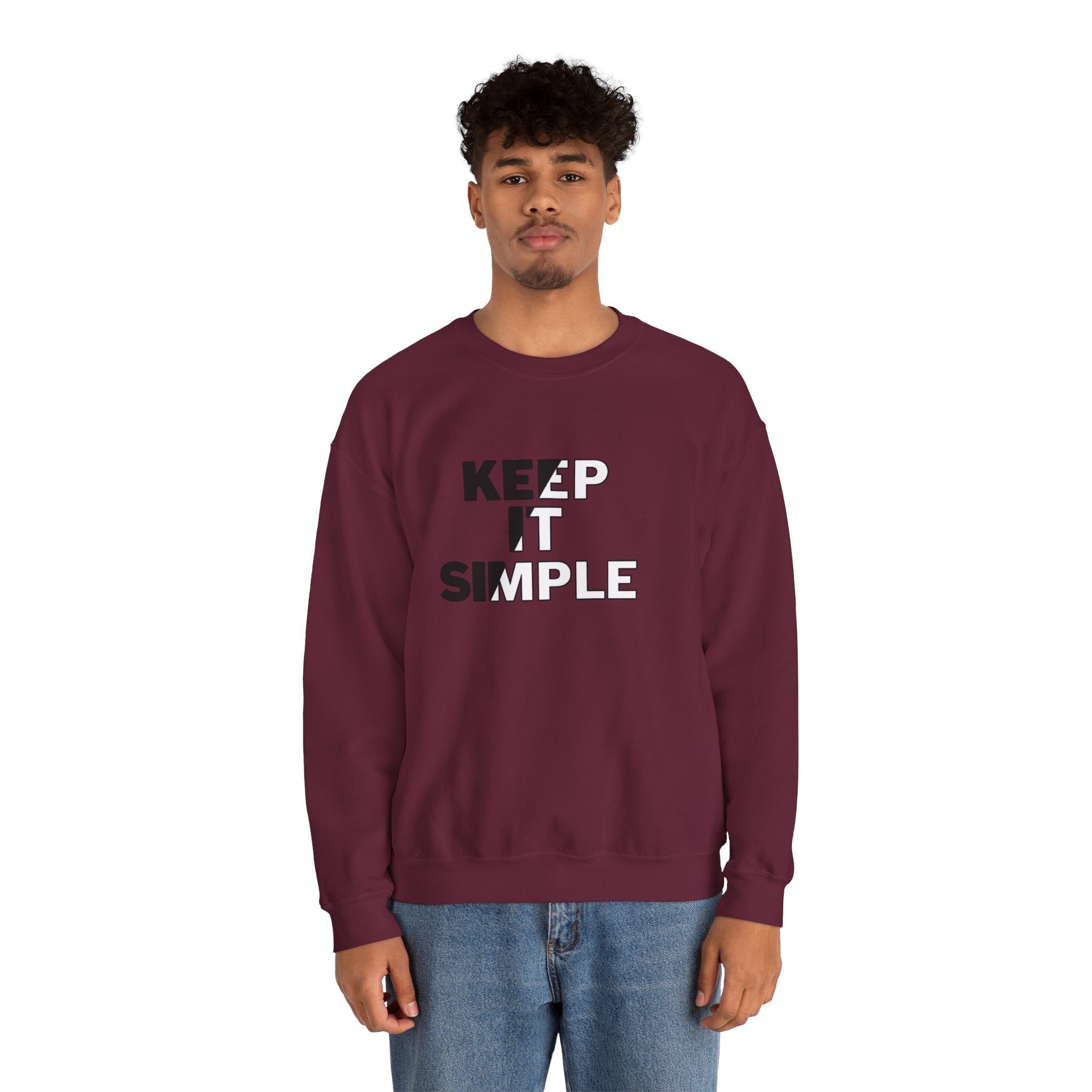 Crewneck Sweatshirt - "Keep It Simple" Minimalist Graphic