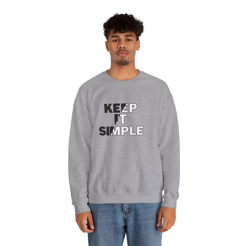 Crewneck Sweatshirt - "Keep It Simple" Minimalist Graphic