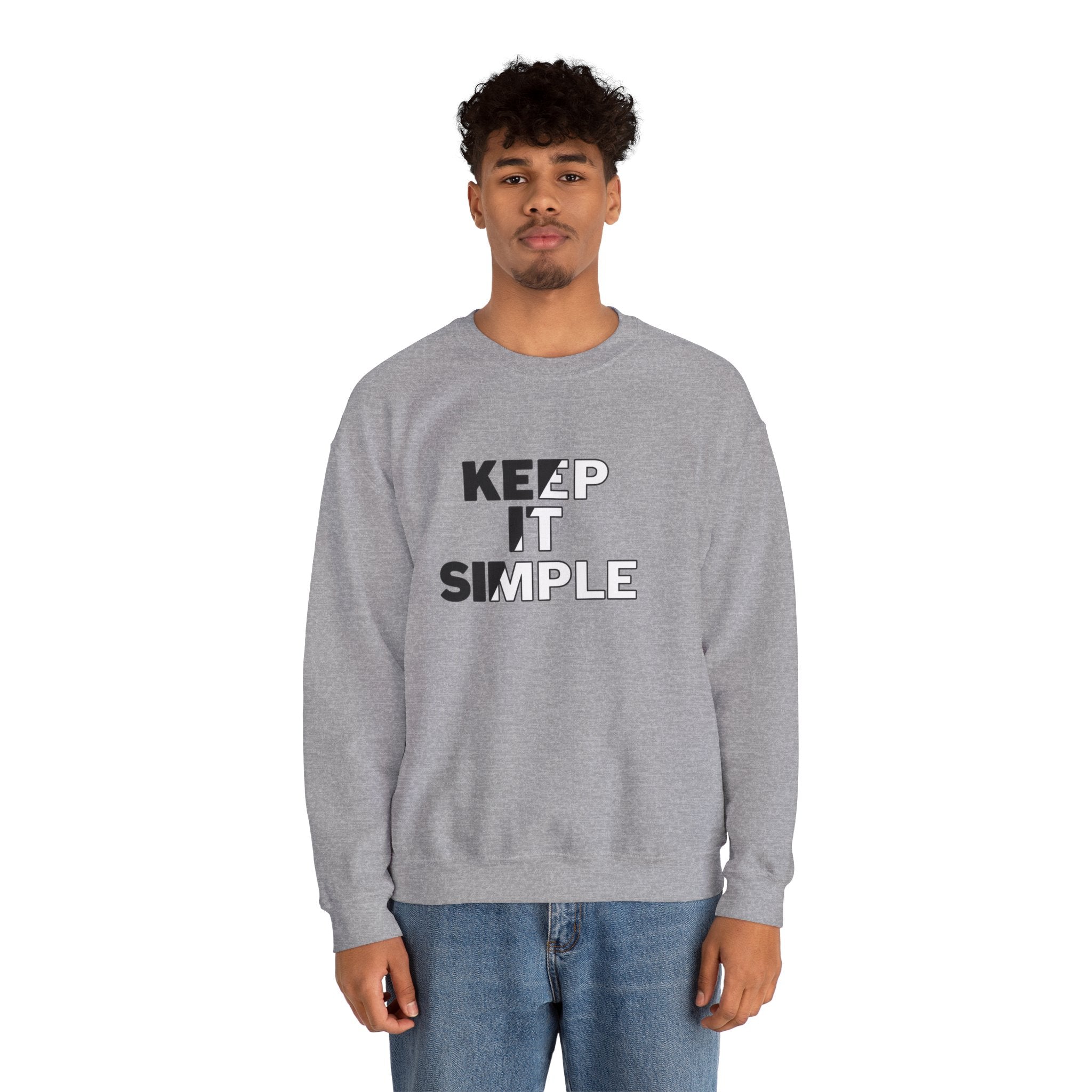 Crewneck Sweatshirt - "Keep It Simple" Minimalist Graphic