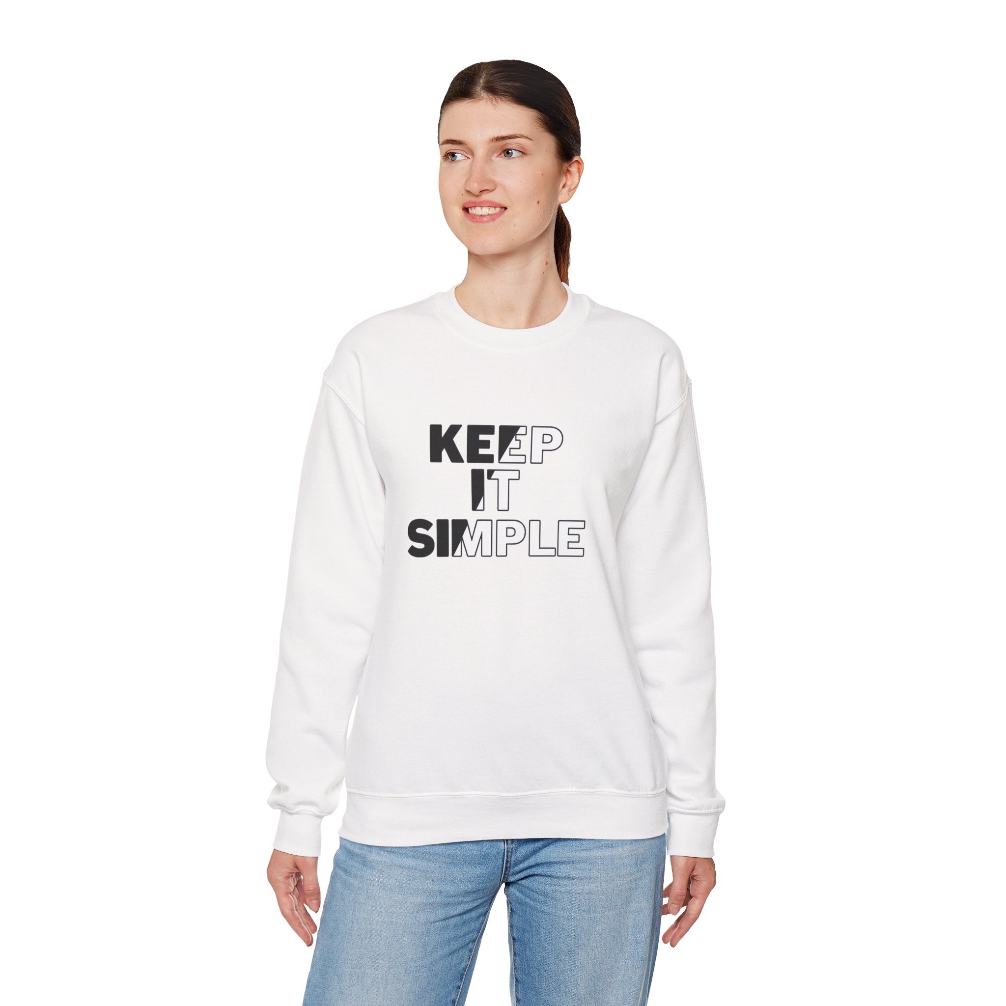 Crewneck Sweatshirt - "Keep It Simple" Minimalist Graphic