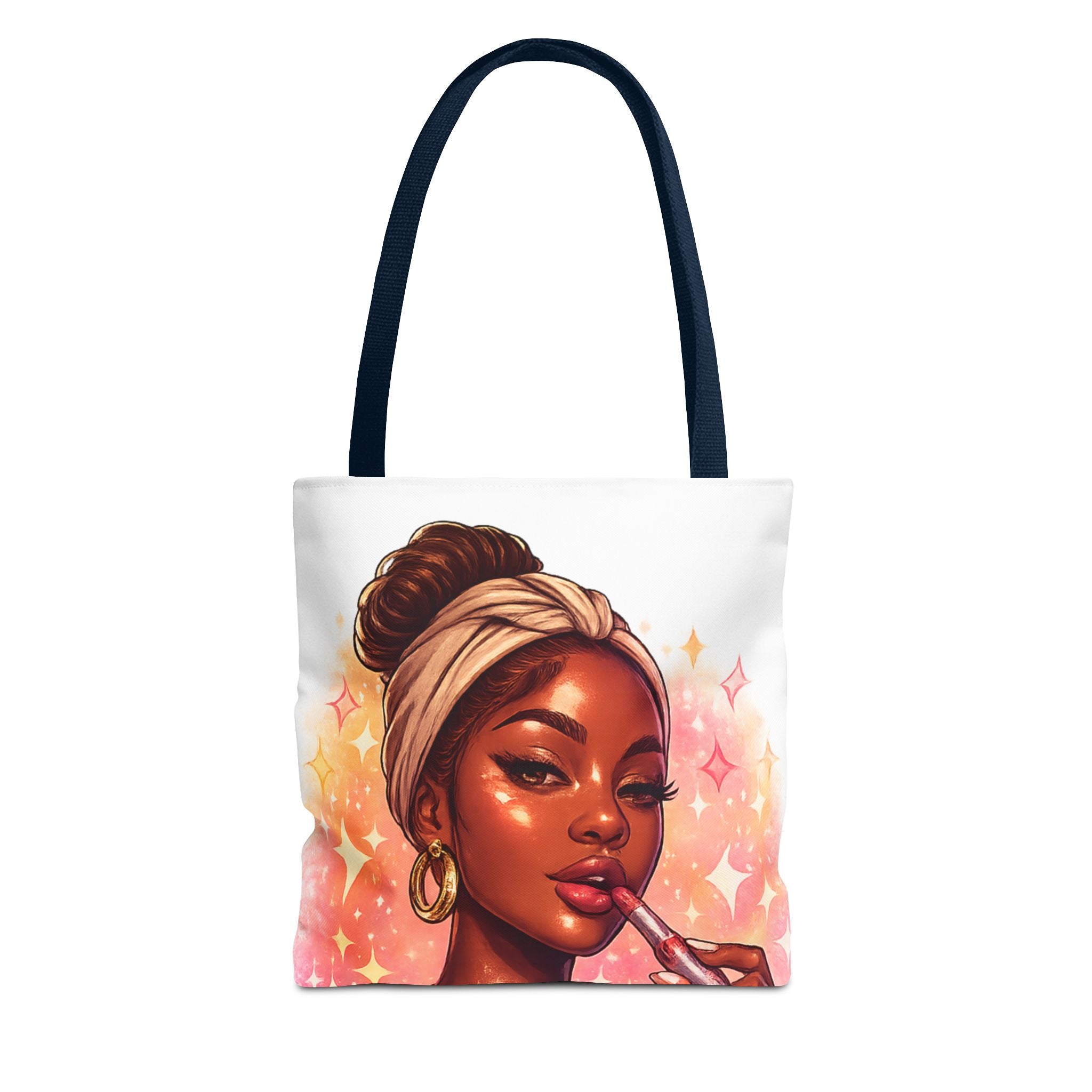 Glam Girl Tote Bag — Chic Makeup Portrait All-Over Print