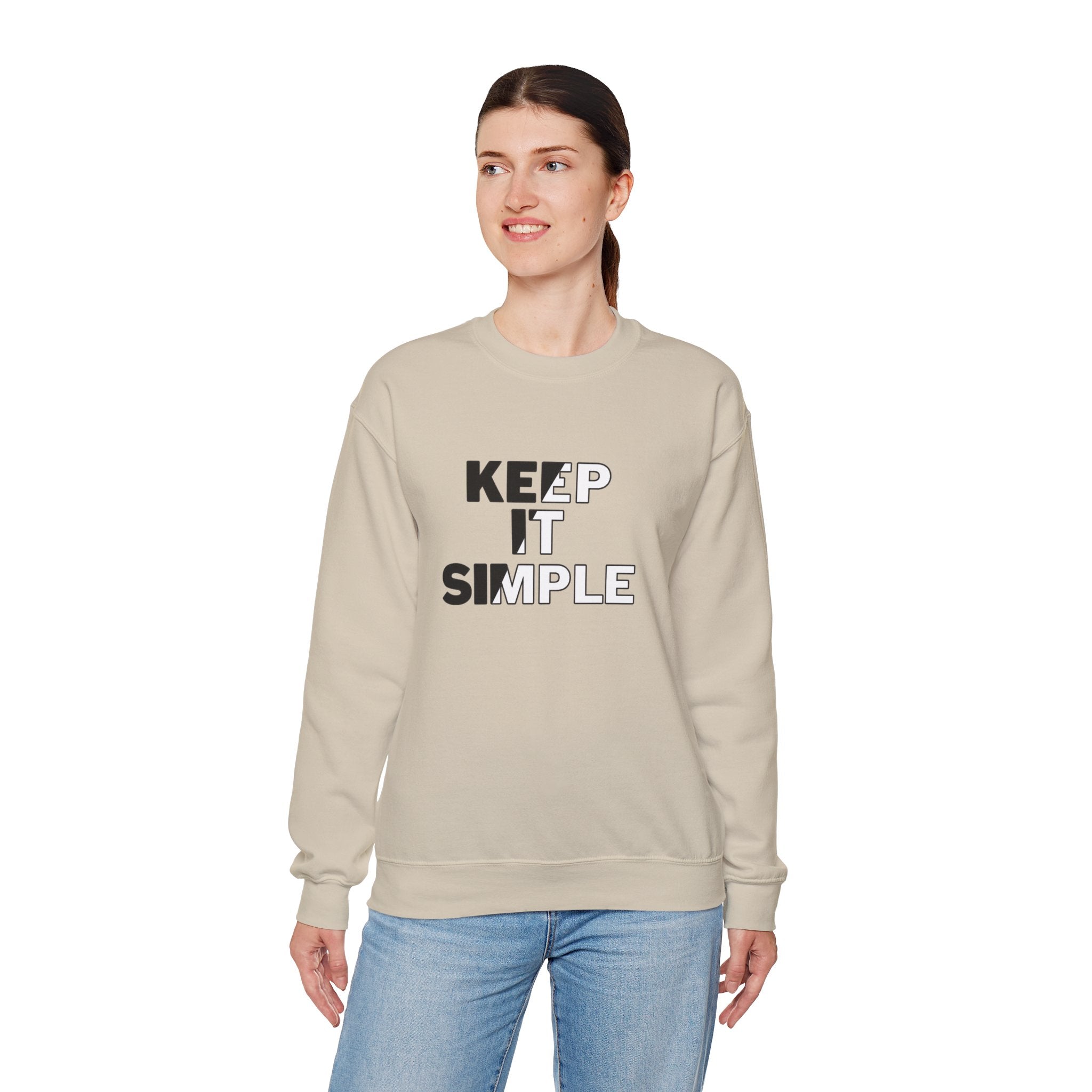 Crewneck Sweatshirt - "Keep It Simple" Minimalist Graphic