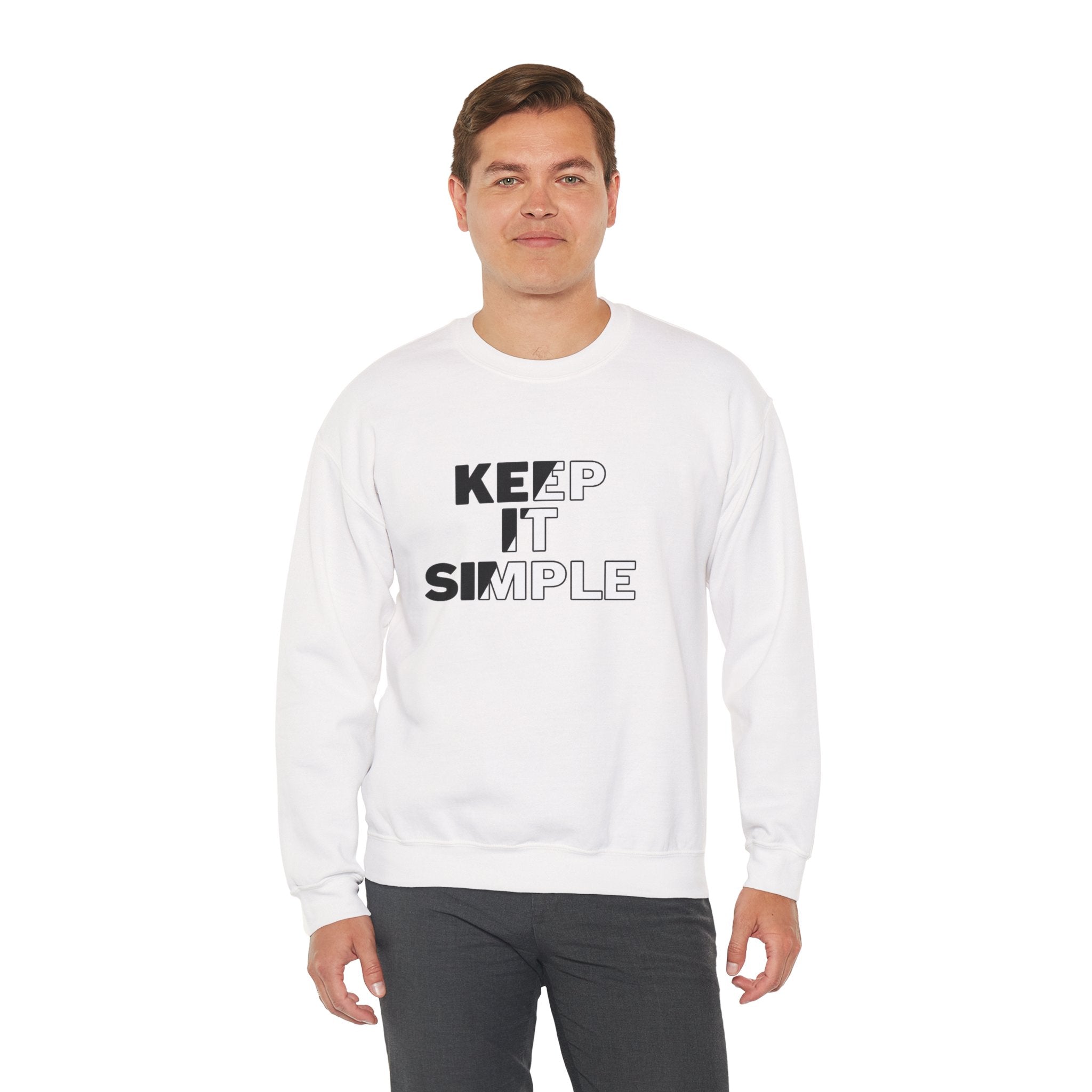 Crewneck Sweatshirt - "Keep It Simple" Minimalist Graphic