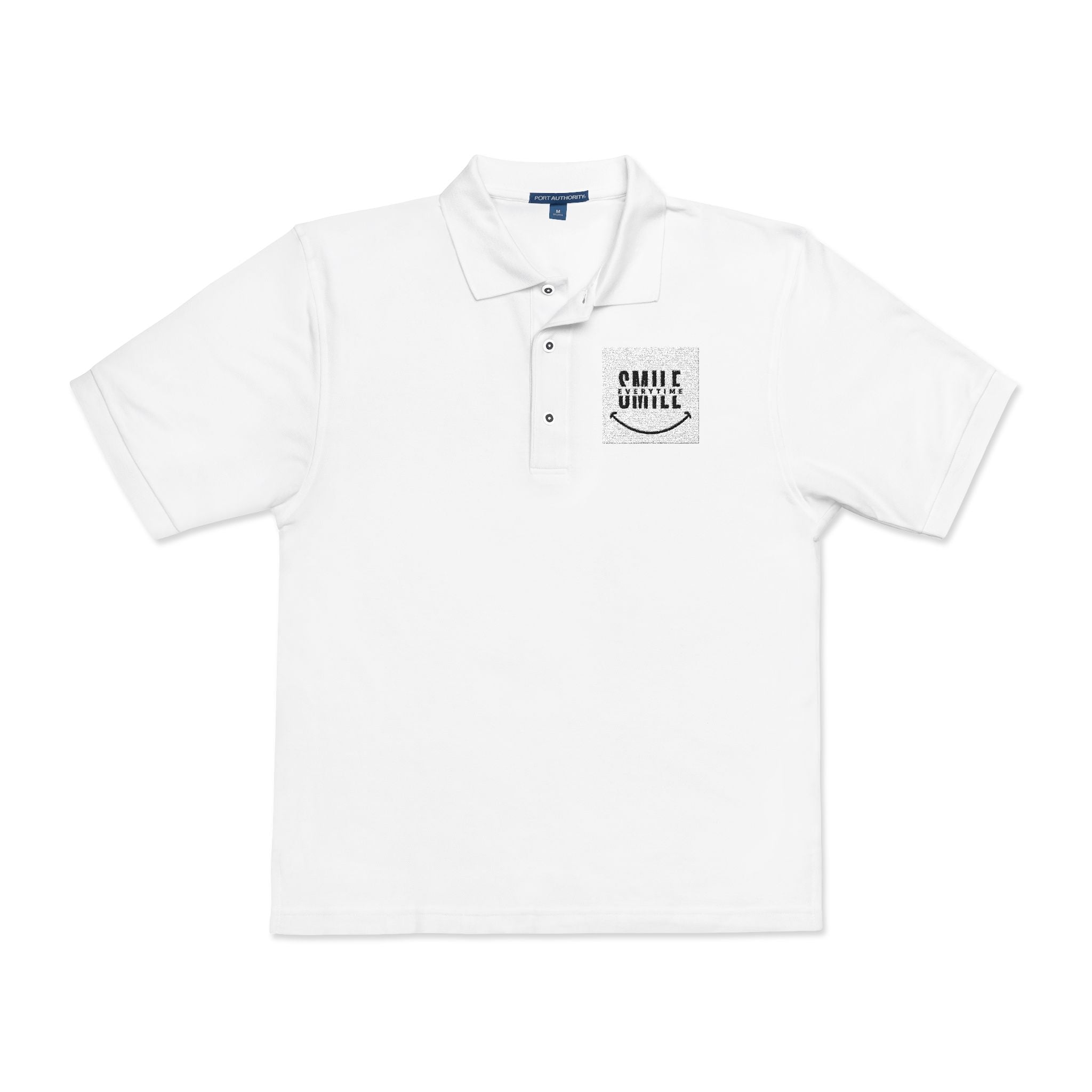 Embroidered ' Smile Everytime ' Polo Shirt - Casual Graphic Workwear