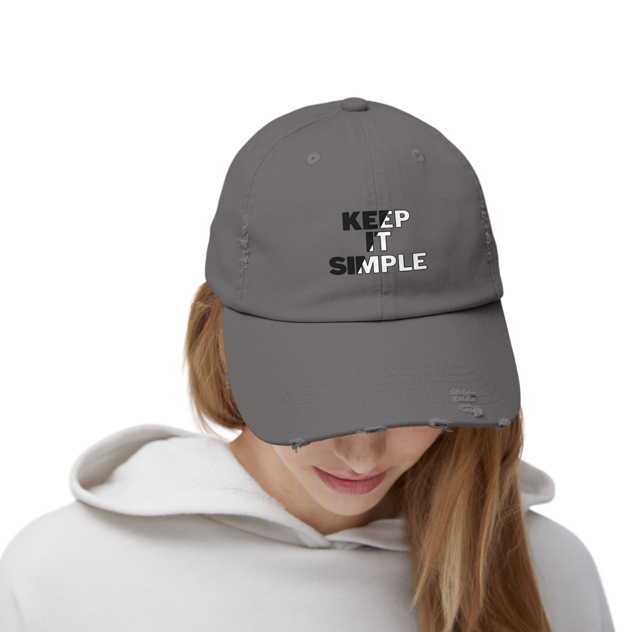 Keep It Simple Distressed Baseball Cap
