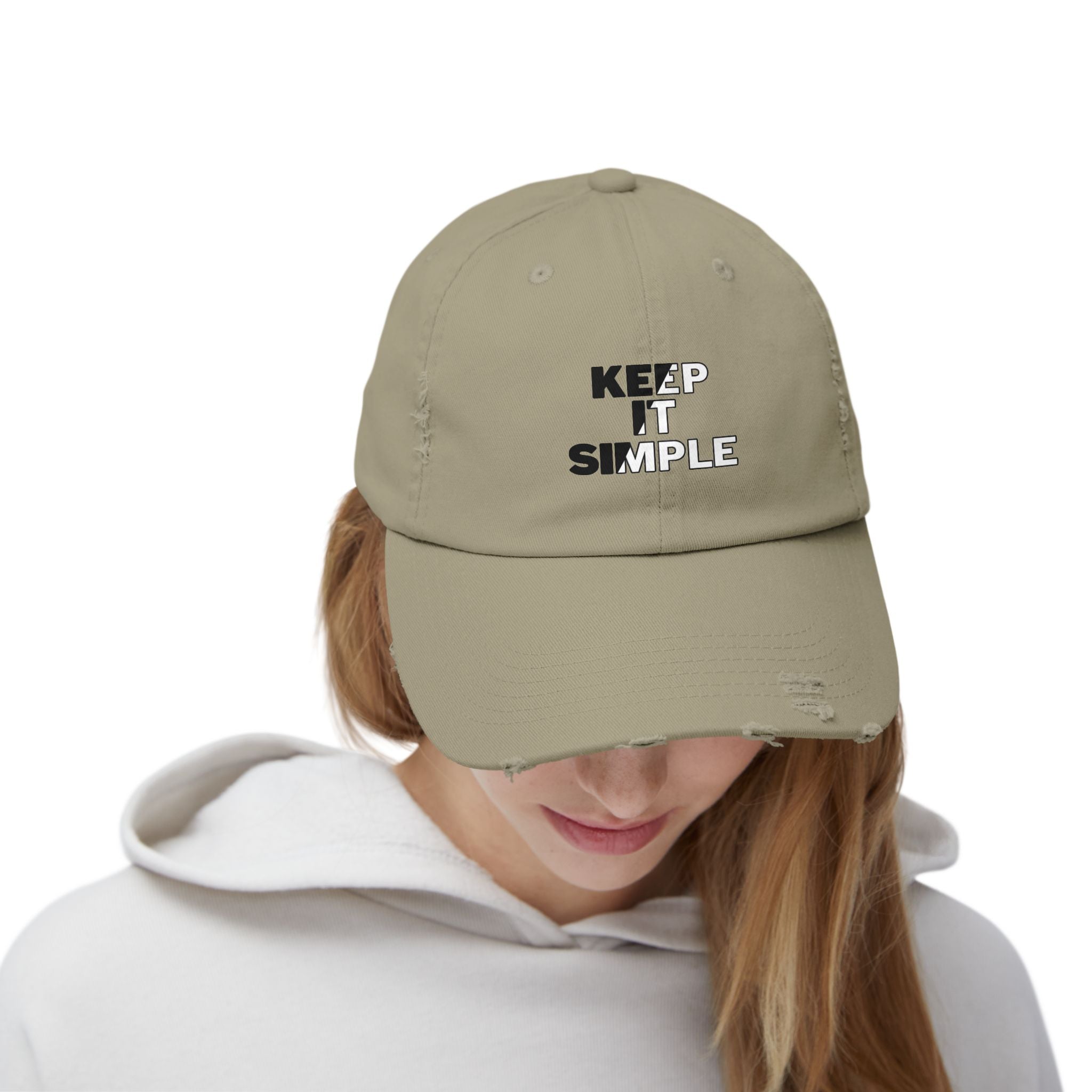Keep It Simple Distressed Baseball Cap