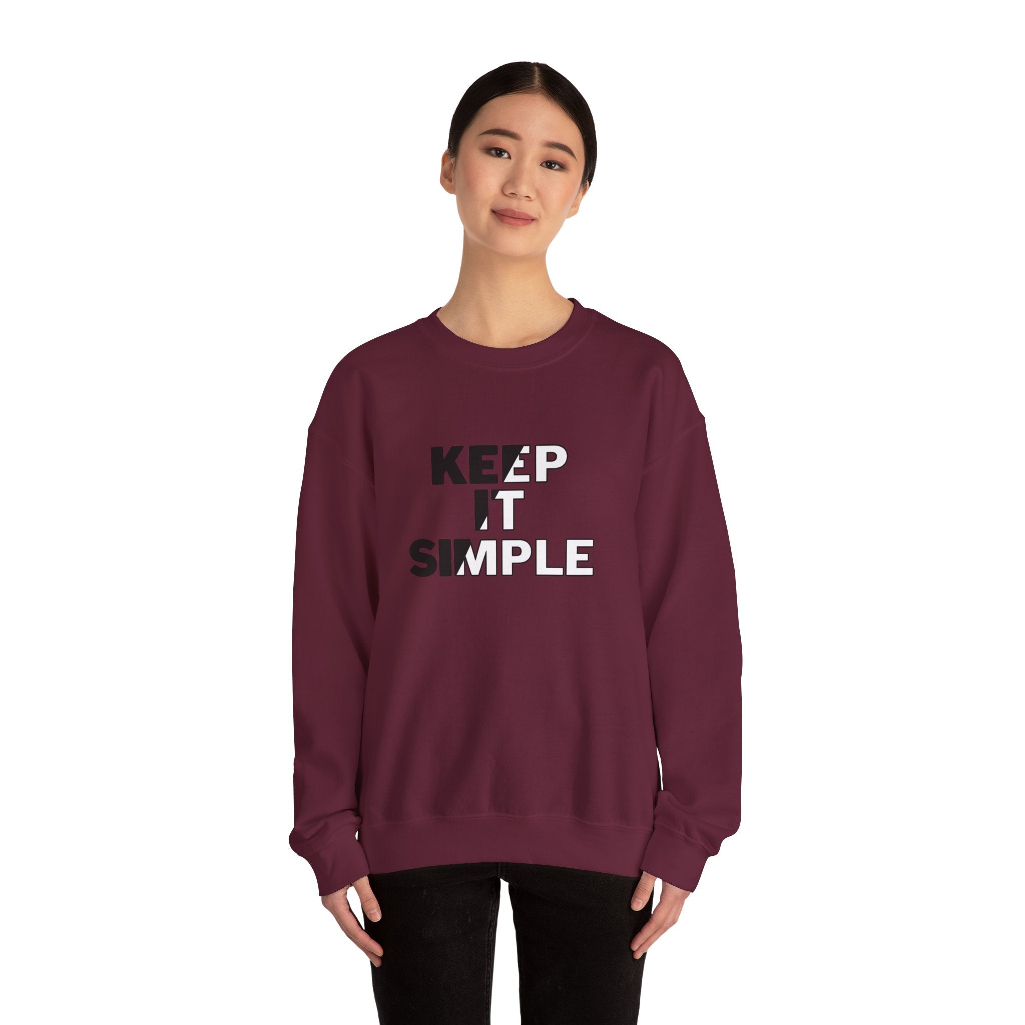 Crewneck Sweatshirt - "Keep It Simple" Minimalist Graphic