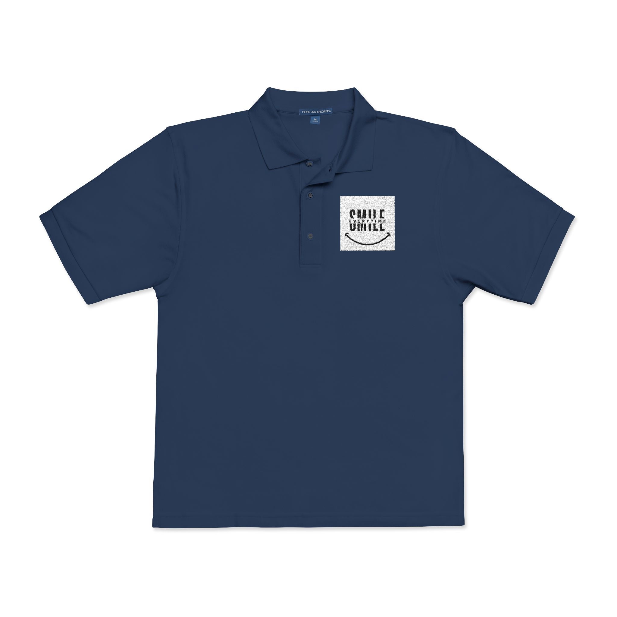 Embroidered ' Smile Everytime ' Polo Shirt - Casual Graphic Workwear