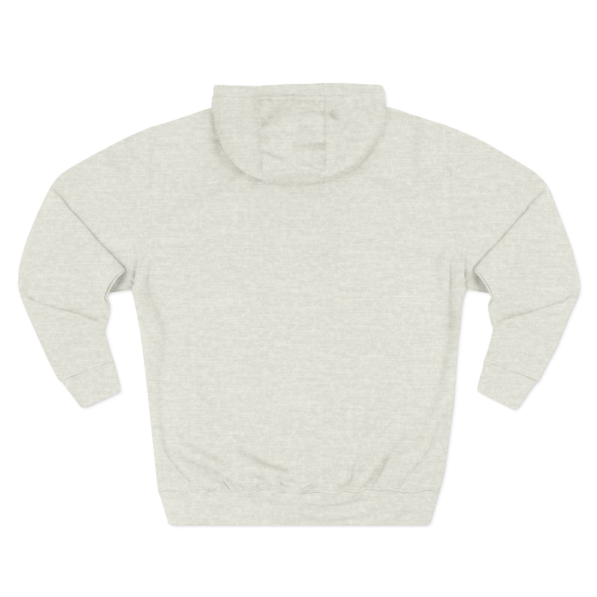 Three-Panel Hoodie — Minimal Vertical Text Design (Outstanding)