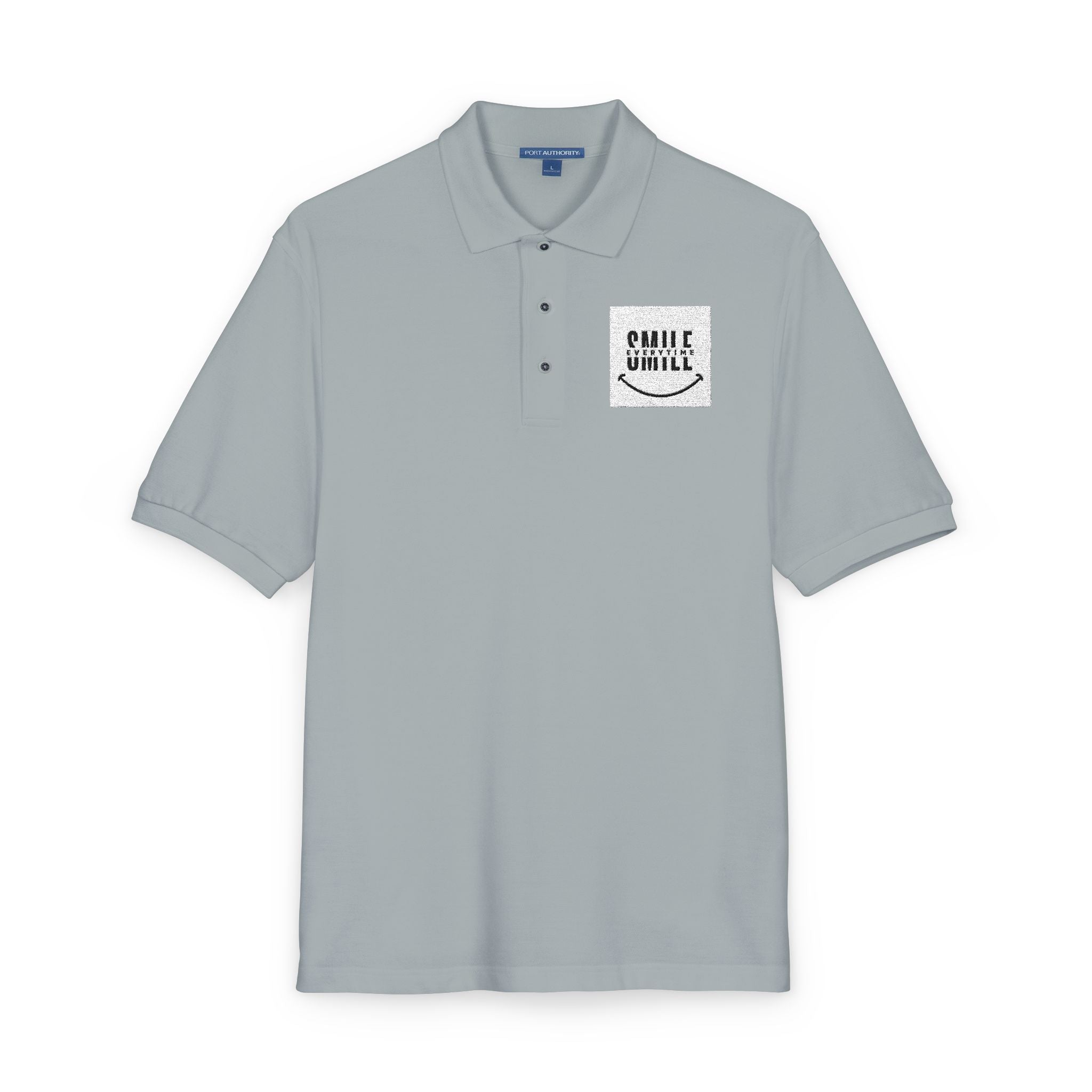 Embroidered ' Smile Everytime ' Polo Shirt - Casual Graphic Workwear